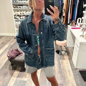 Zara distressed denim jacket size M